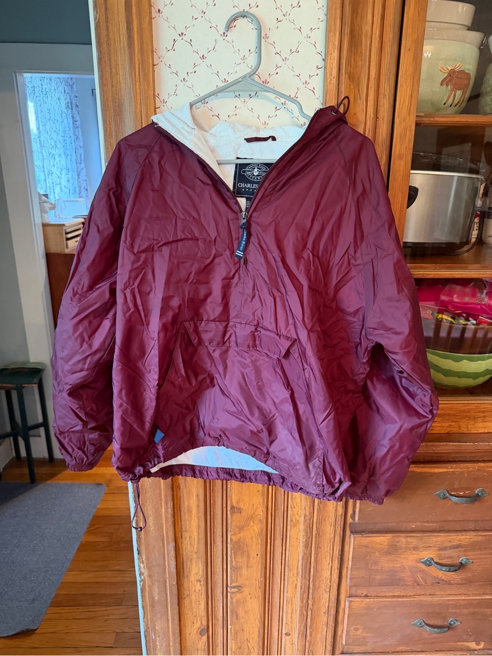 Charles River Maroon Women's Half-Zip Windbreaker Jacket